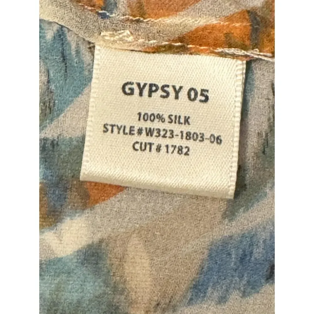 Gypsy 05 Kimono Blouse Womens Small Multicolor Abstract Silk Sheer Dolman Top - Picture 5 of 7